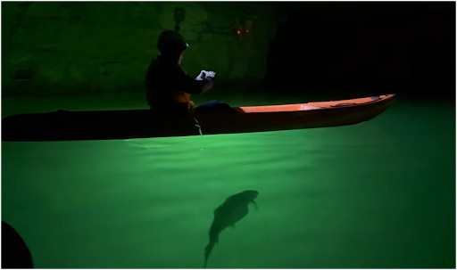 scary underground kayaking at The Gorge Underground