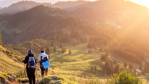 two people on hiking mountains