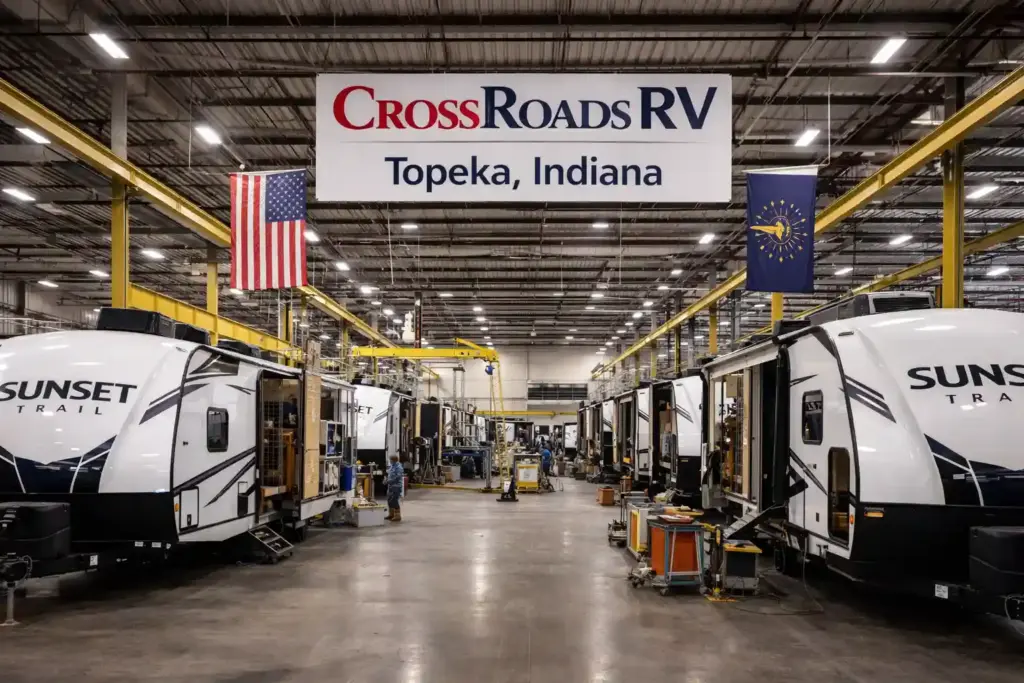 CrossRoads RV manufacturing facility in Topeka Indiana