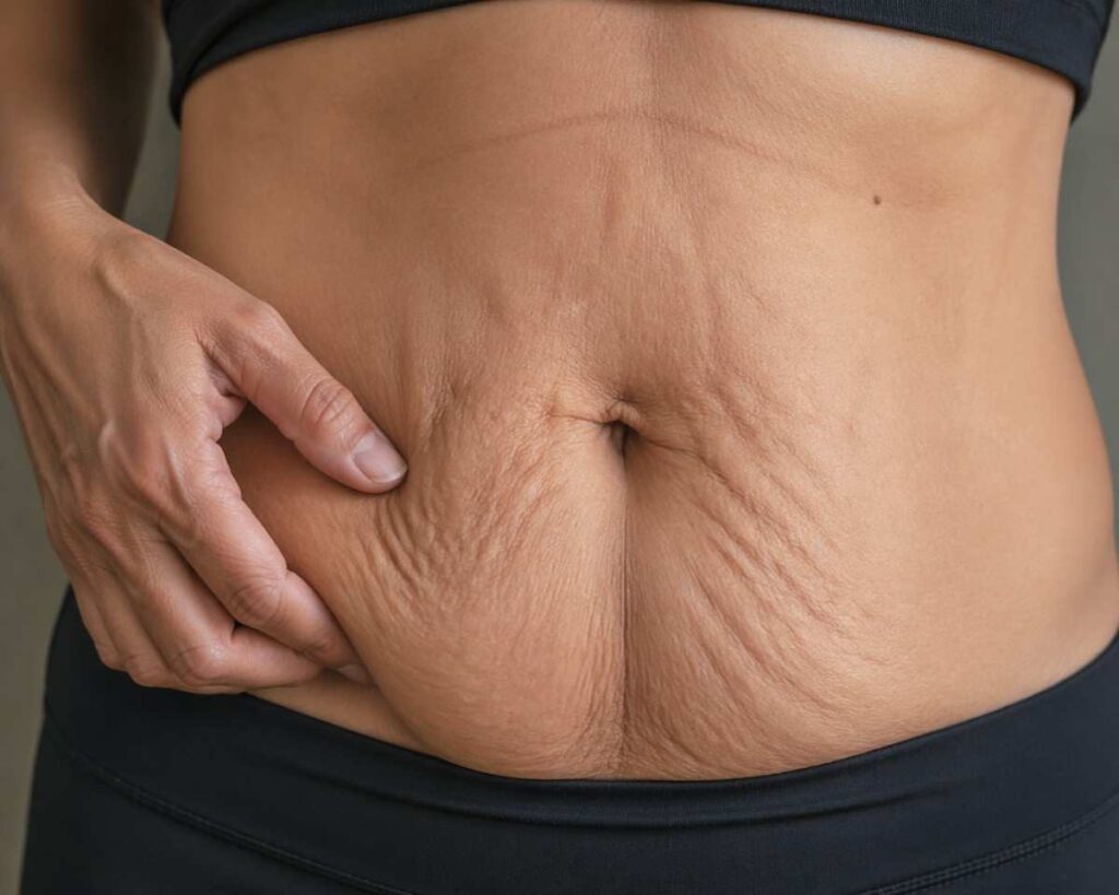 You have weakened or separated abdominal muscles